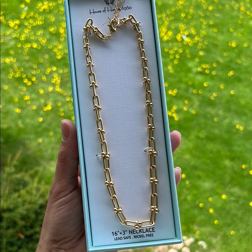 HOUSE OF HARLOW 1960 graduated link necklace